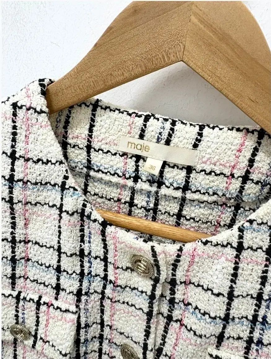 maje マージュ MAJE チェック ツイード 半袖 ジャケット WWW_SIROKUMA-CORPORATION_COM
