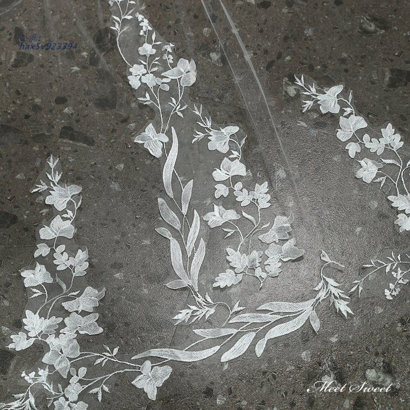 ウエディングベール ウェディングベール ロングベール チャペルベール マリアベール 刺繍 花嫁 披露宴 二次会 ブライダル 結婚式 前撮り ホワイト米 hax 5 v 923394