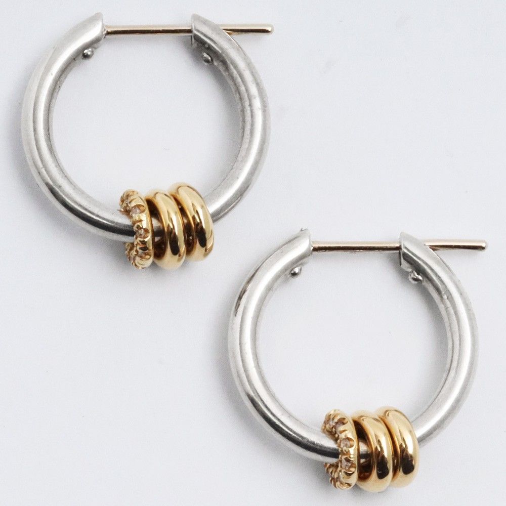 SPINELLI KILCOLLIN Ara SG Deux フープピアス シルバー 18Kゴールド ダイヤ