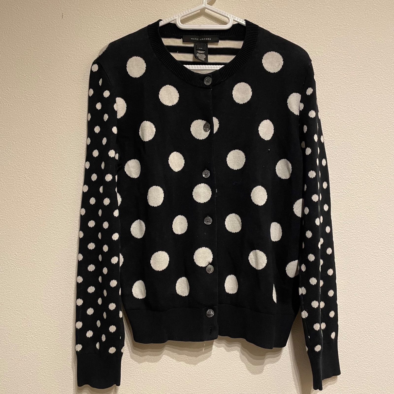 z105 MARC JACOBS マークジェイコブス 長袖ニットカーディガン ドット
