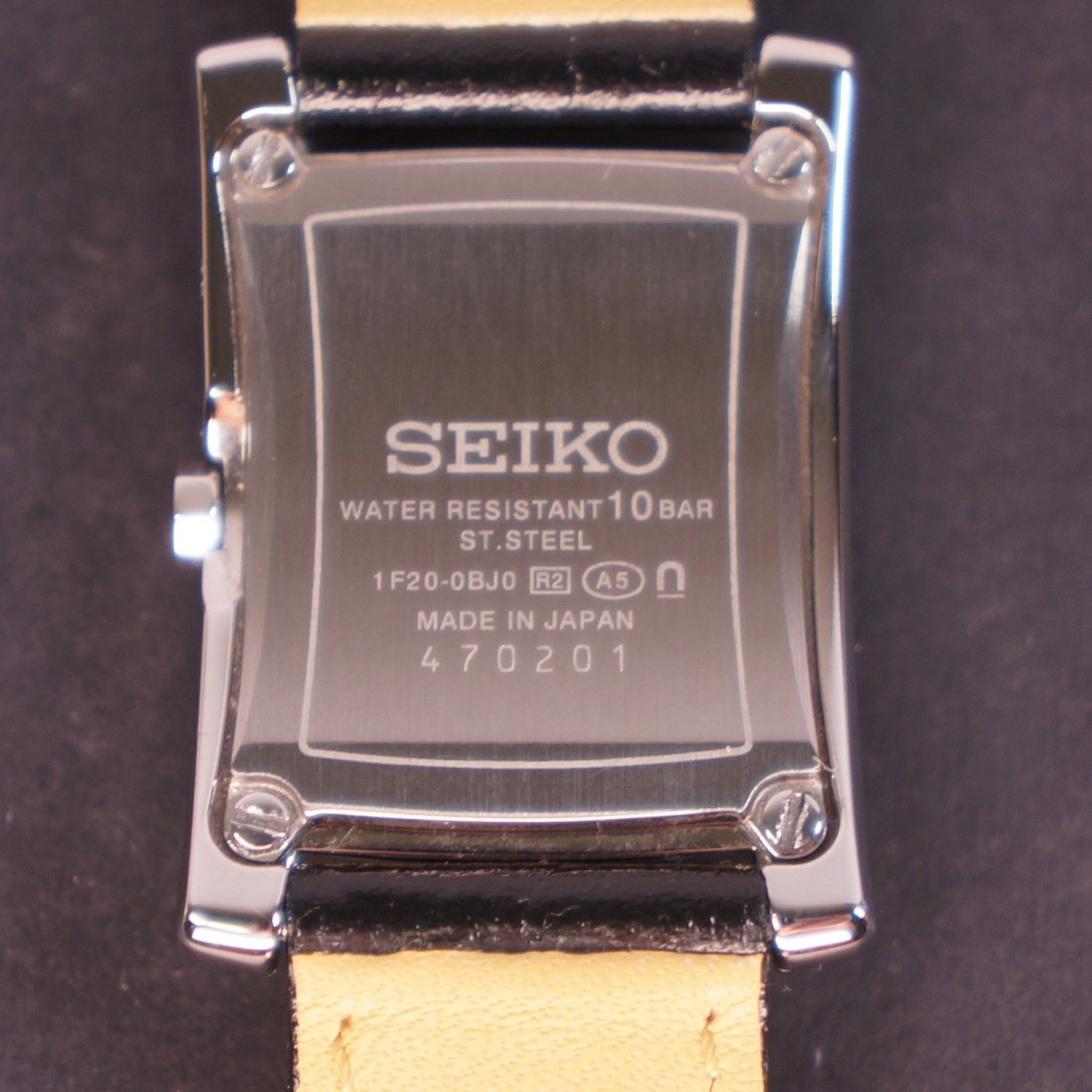 稼働美品】SEIKOエクセリーヌ シェル文字盤 電池交換済 新品革