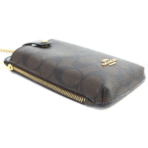 コーチ COACH スマホショルダー バッグ 茶色 ブラウン 黒 C7397 - メルカリ