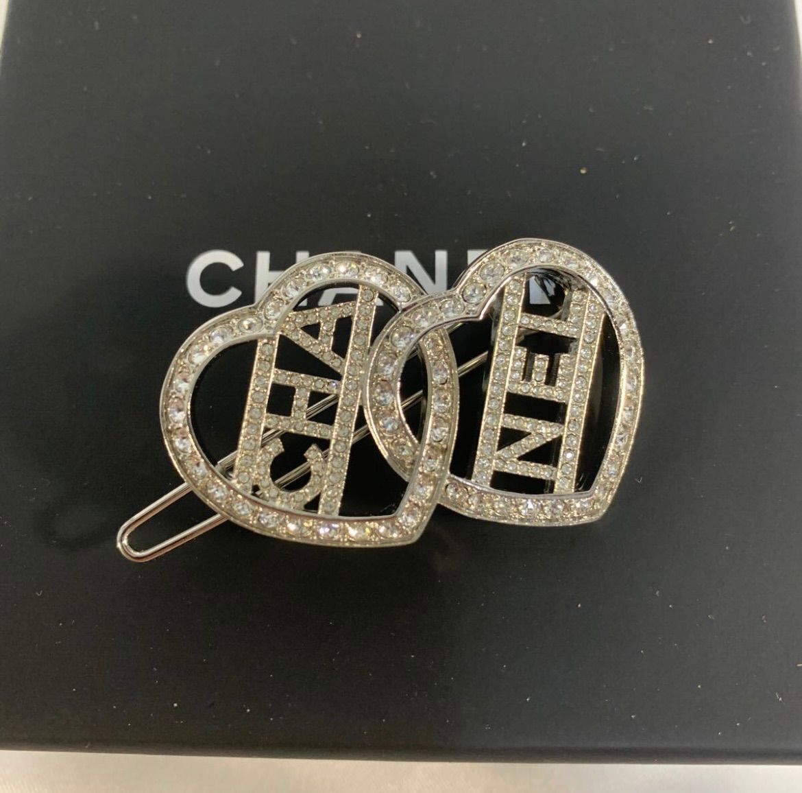 CHANEL シャネル ヘアピン ヘアアクセサリー ダブルハート バレッタ  