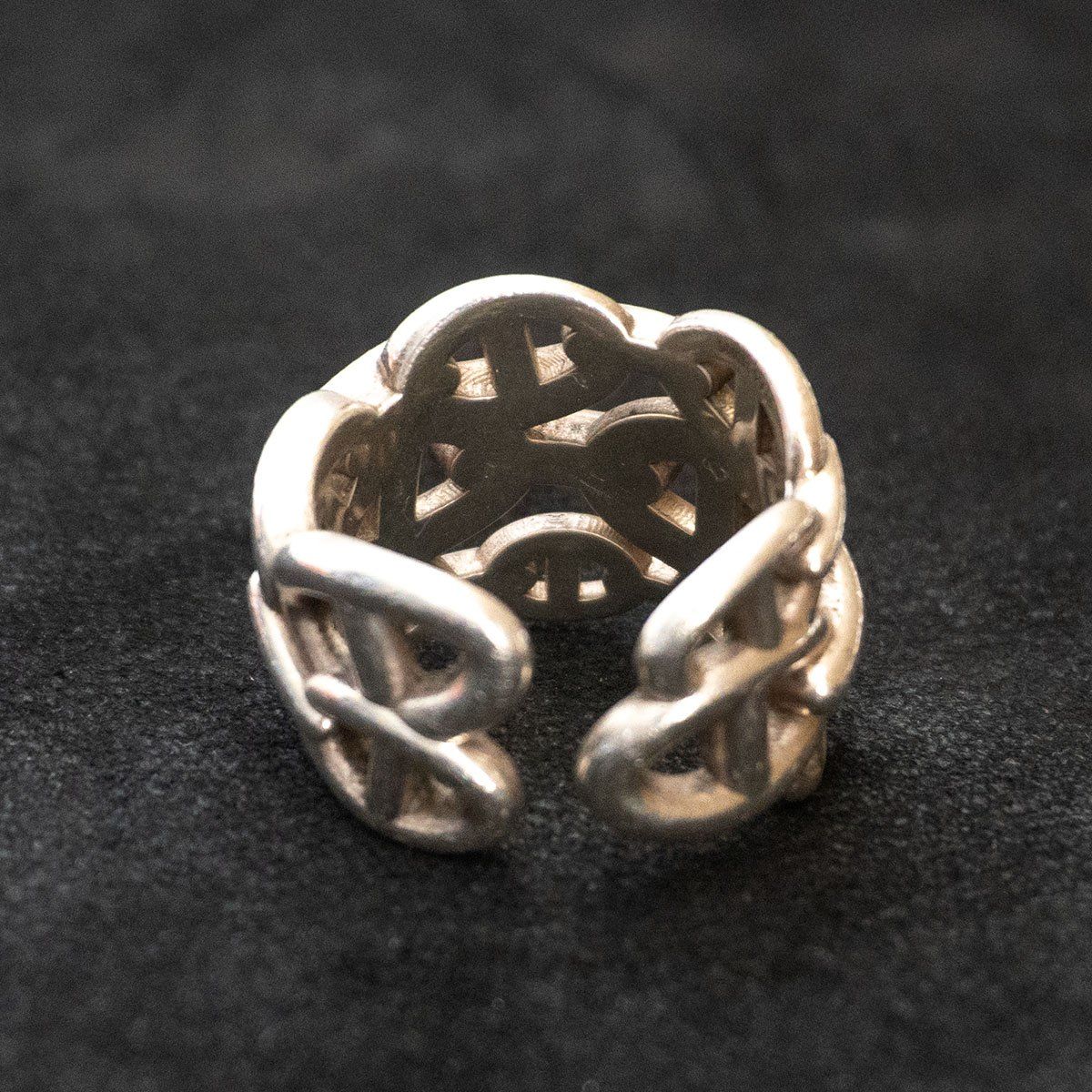 最高級】 HERMES 【アンシェネGM シェーヌダンクル リング】 59