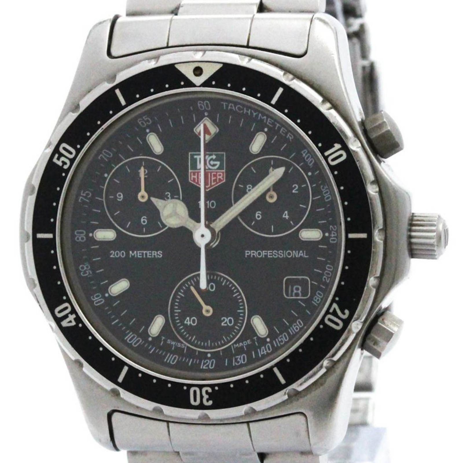 タグホイヤー (TAG HEUER) プロフェッショナル クロノグラフ ステンレススチール  クォーツ メンズ 時計 570.206【中古】