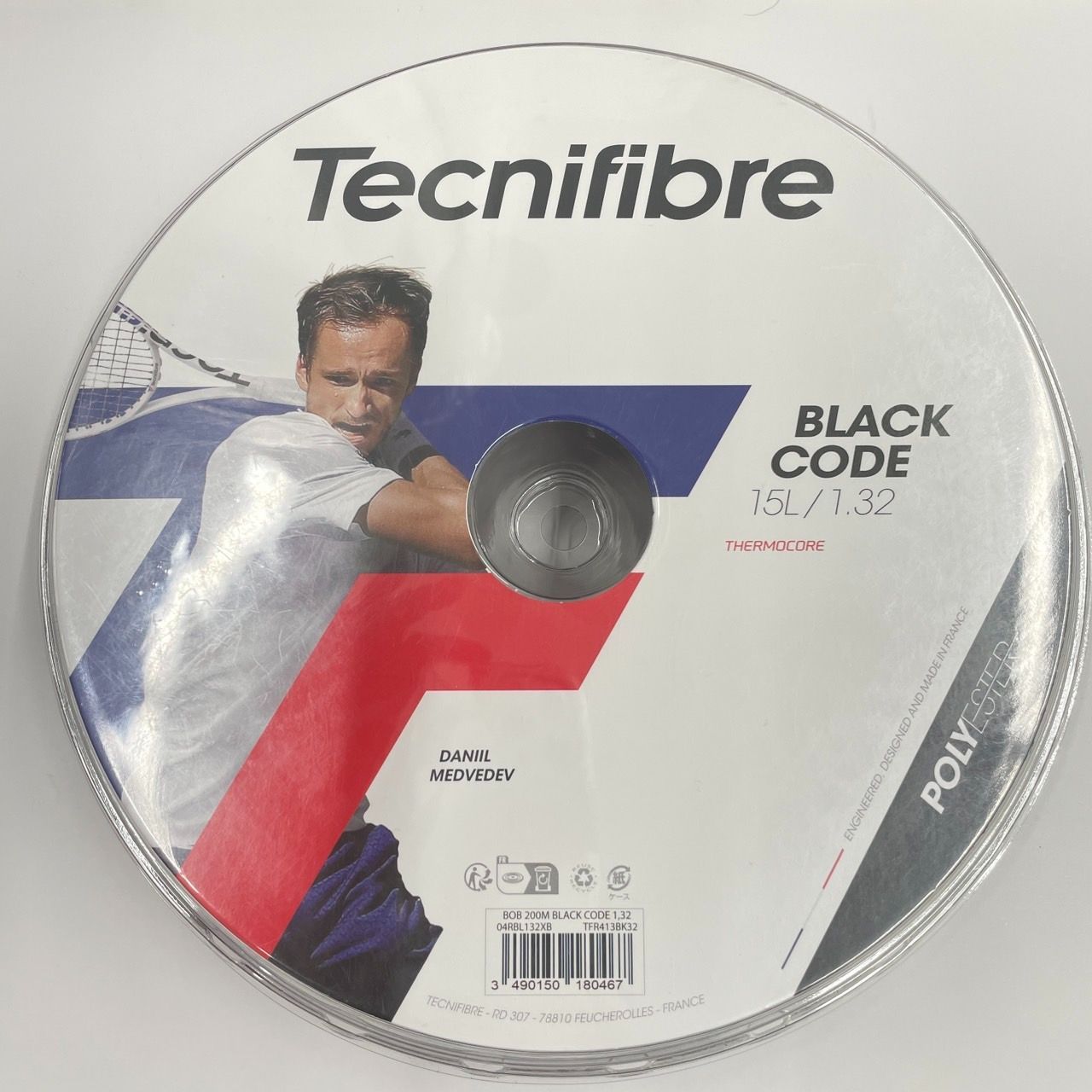 訳アリ テクニファイバー Tecnifibre BLACK CODE ブラックコード 1.32mm 200Mロール Black Fire Lime 硬式テニス ポリエステル ガット