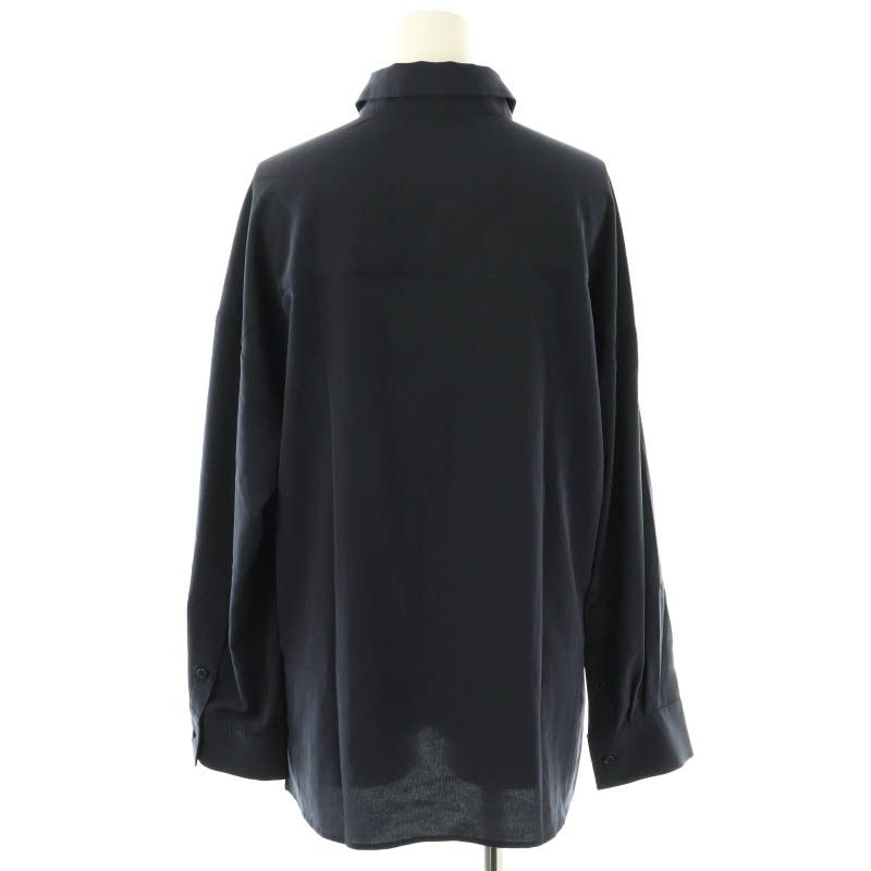 グッドグリーフ GOOD GRIEF! トリアセテート ロングスリーブシャツ チュニック丈 F 紺 /MI ■OS レディース other - グッドグリーフ トリアセテート ロングスリーブシャツ