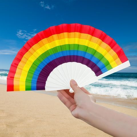 4|10|20|30 個ハンドヘルドレインボー扇子 ウェディングパーティーの装飾 夏の男性と女性のクールな用品 フェスティバル活動 0