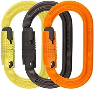 Ultra O Locksafe 3段階オートロック カラビナ 3色パック ライム|グレー|オレンジ
