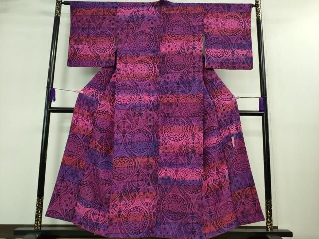 平和屋本店■極上　前田仁仙　仁仙更紗　小紋　暈し染め　まるやま扱い　逸品　DZAA9125kh5 平和屋本店□極上 前田仁仙 仁仙更紗 小紋 暈し染め まるやま扱い 逸品