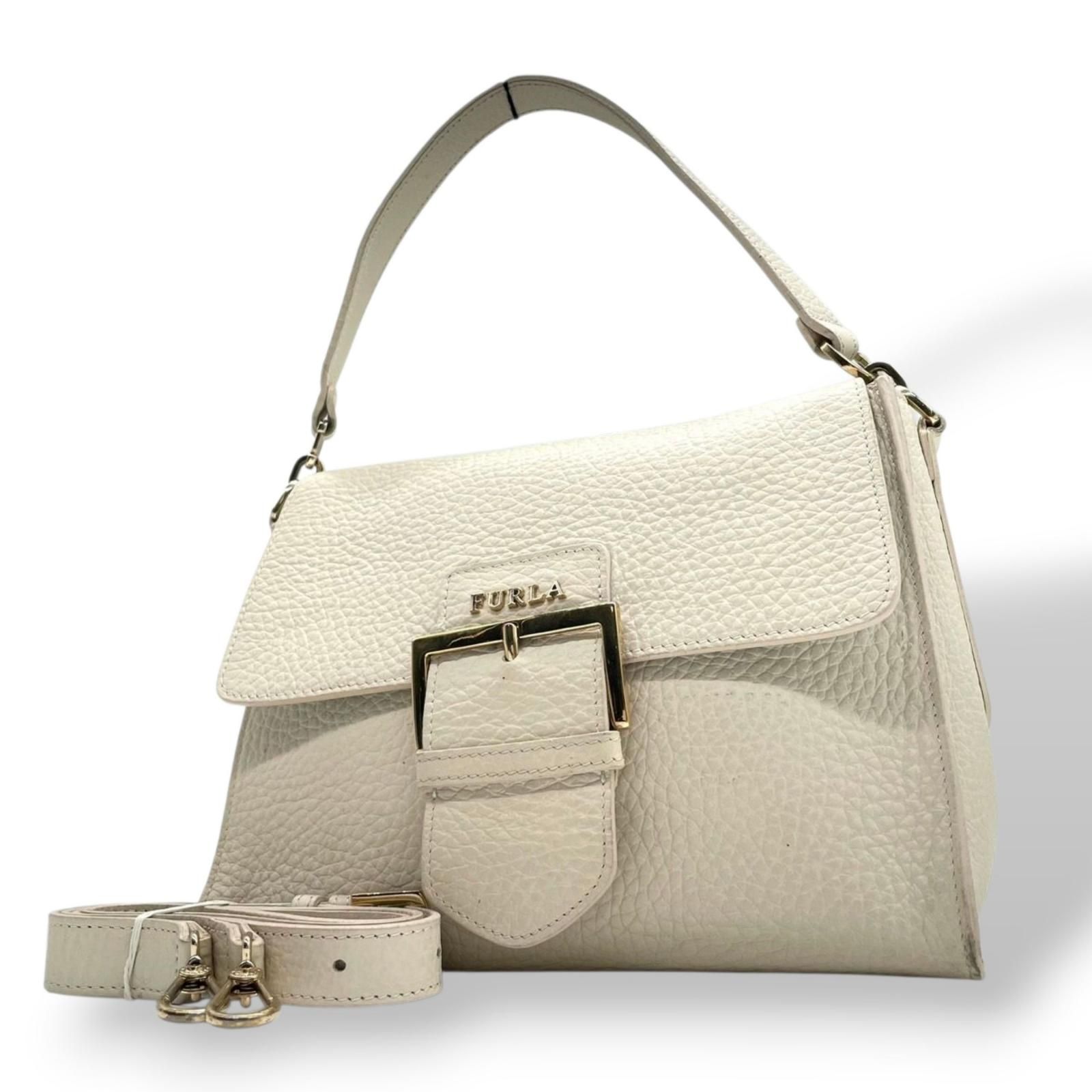 FURLA フルラ 2WAY ハンドバッグ ショルダーバッグ フラップ ベルト 