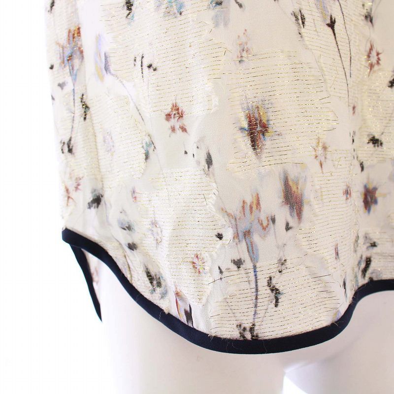 【値下げ】mame kurogouchi チェリーブロッサムトップス ノースリーブブラウス MM17SS-SH006 ホワイト サイズ：1 (EC) mame kurogouchi(マメクロゴウチ) チェリーブロッサムトップス