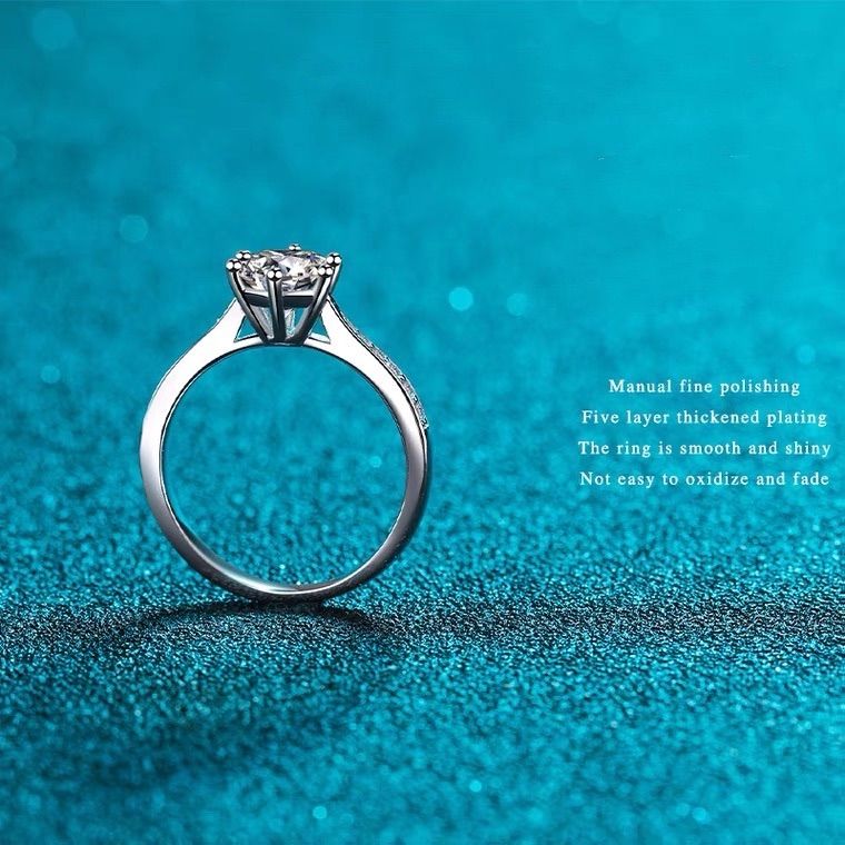 ダイア指輪 硬 モアサナイト 1.0ct リング プラチナ PT950鑑定書付き65