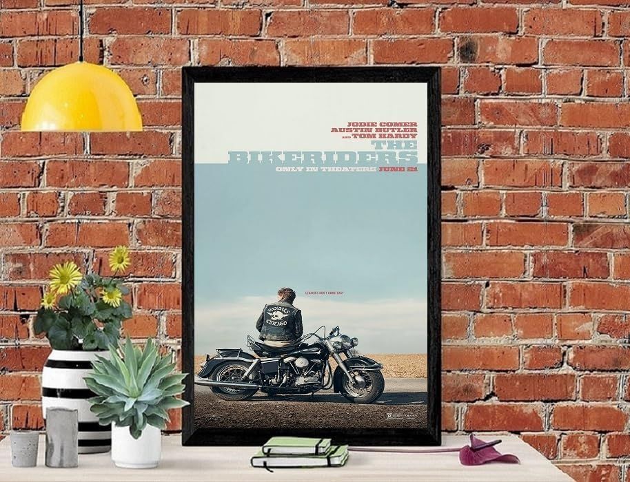 フレーム付-黒-】 映画ポスター ザ バイクライダーズ The Bikeriders