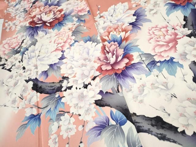 平和屋着物▽豪華振袖 枝花文 暈し染め 正絹 逸品 CAAW4484hy