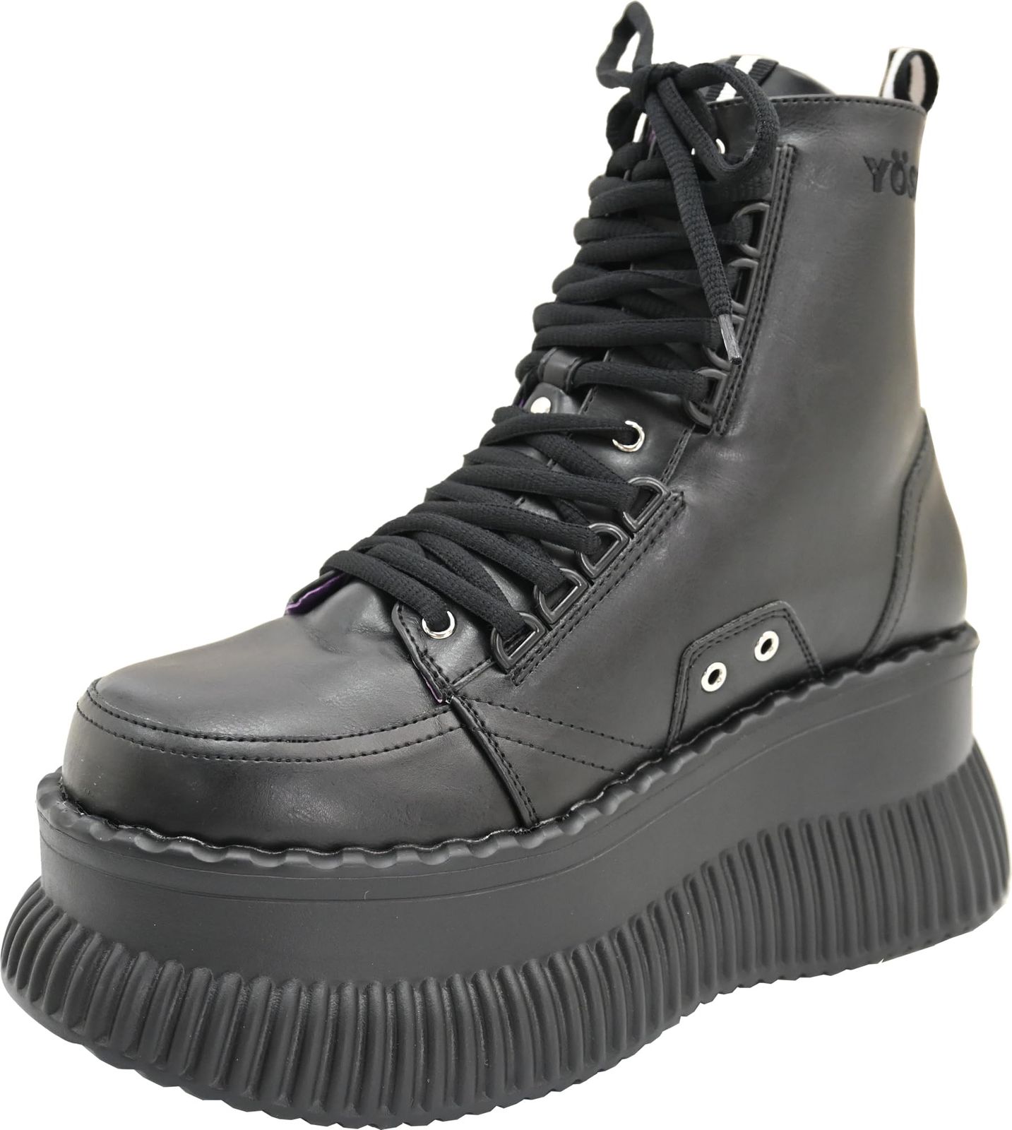 [ヨースケ] 厚底レースアップショートブーツ