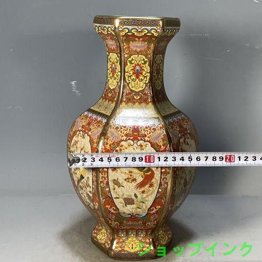 乾隆琺瑯彩花鳥紋六稜賞瓶 景徳鎮 陶磁器 装飾品 現代工芸品 美術品 置物 清乾隆琺瑯彩花鳥図紋六稜賞瓶 景徳鎮 陶磁器 装飾品 工芸品
