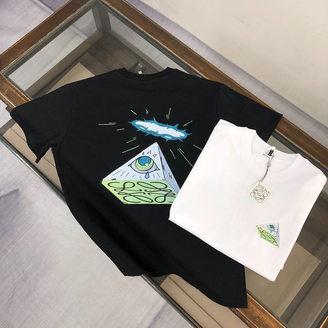 【目を惹くプリント】LOEWE Tシャツ スタイリッシュ 洗練 ロゴ 本日限定特価】LOEWE 春夏 ロゴプリントTシャツ [本日特価|新品