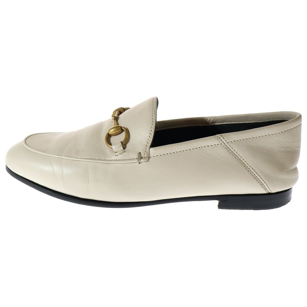 GUCCI グッチ Horsebit Leather Loafers ホースビット レザーローファー ホワイト レディース 414998