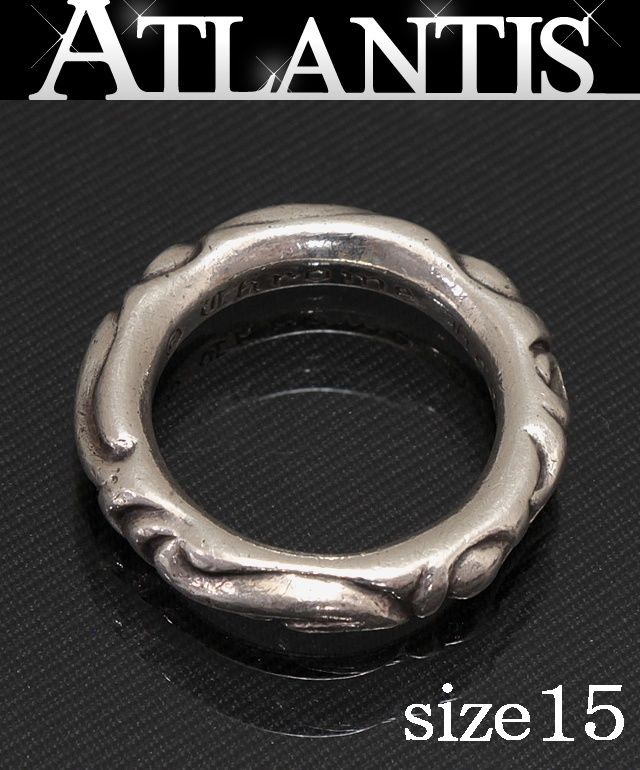 CHROME HEARTS 銀座店 クロムハーツ スクロールバンド リング 指輪 メンズ シルバー SV925 約15号 99270