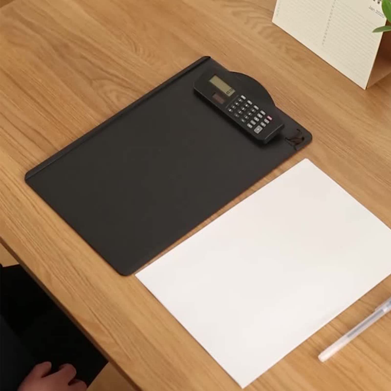 A4バインダー電卓付き多機能クリップボードライティングパッドペンスロット＆A4ペーパーファイル用スケール学生オフィスビジネスファイルに適しています LOUJIN
