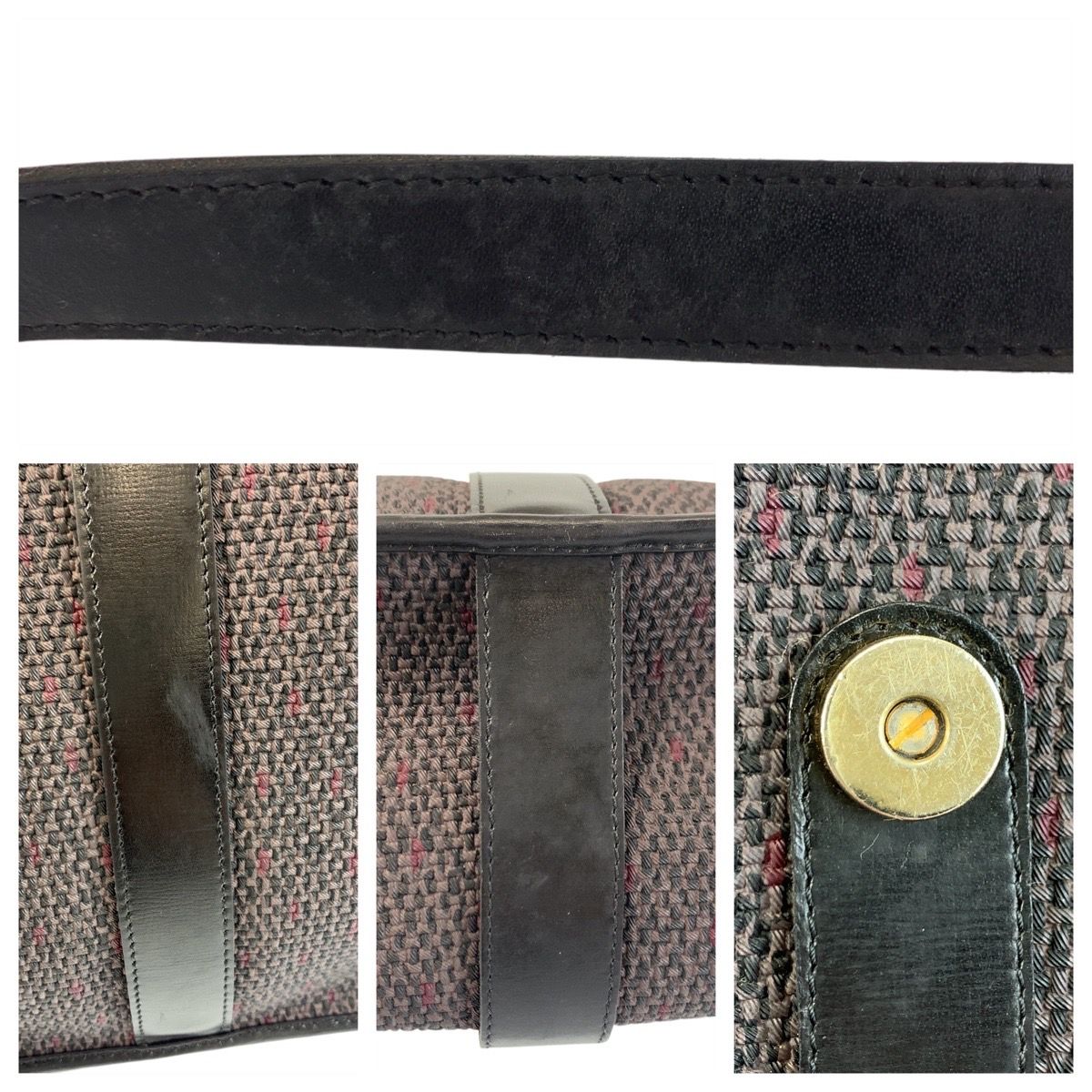 美品 YVES SAINT LAURENT イヴ サンローラン YSL グレー ブラック 黒  