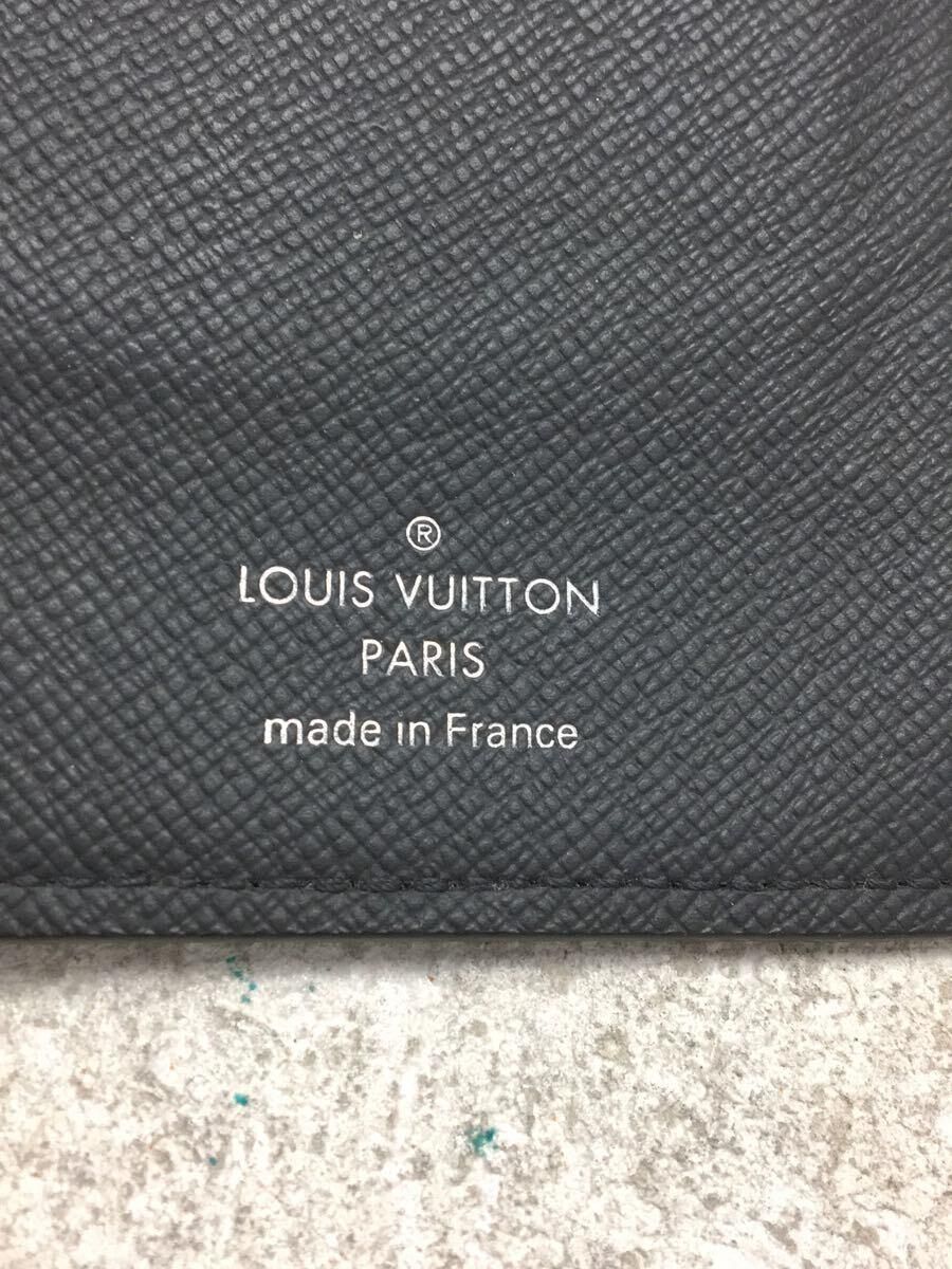 LOUIS VUITTON ポルト・フォイユ・アレクサンドルNM_タイガ_BLK 牛革 ブラック 無地