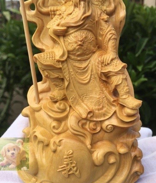 関羽 財神 関公聖君 木彫 人物 置物 精密細工
