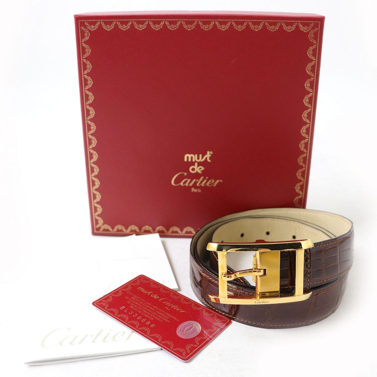 Cartier カルティエ ゴールド金具 レザー ベルト Yahoo!オークション -「カルティエ ベルト ゴールド