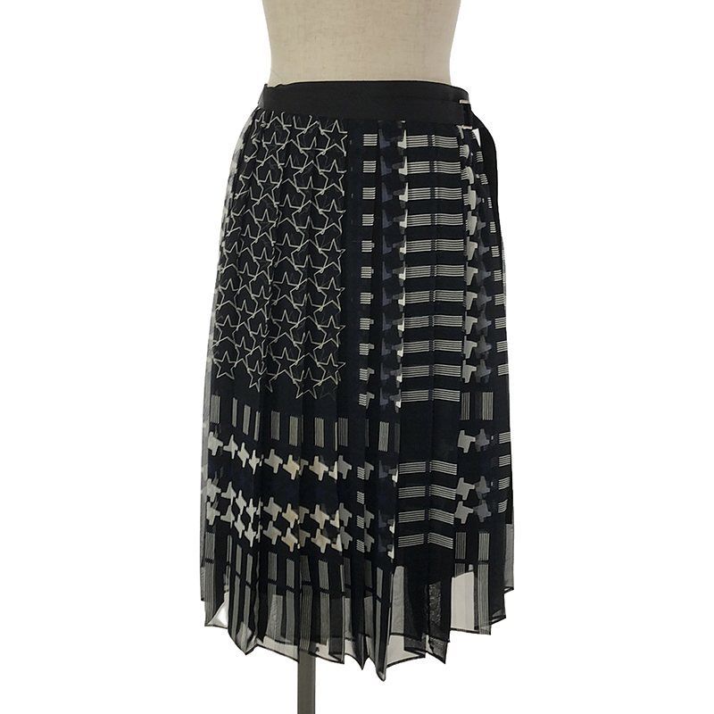 【美品】sacai サカイ スタープリント プリーツ ラップ スカート 中古・古着通販】sacai (サカイ) ドットプリントラッププリーツ