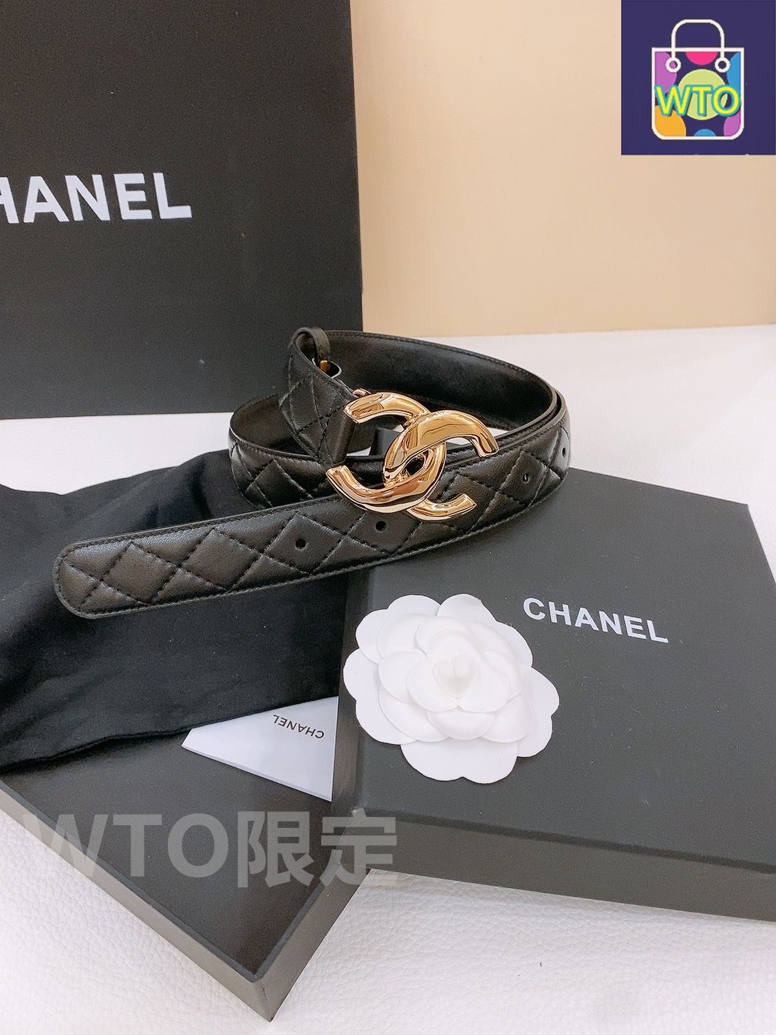 CHANEL ブラックレザー ベルト サイズ75 今日特価】Chanel シャネル レザーベルト - メルカリ