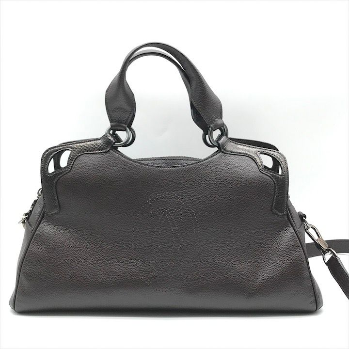 超 Cartier カルティエ マルチェロ レザー 2way ハンド ショルダー バッグ ブラウン ブランド レディース 鞄 Bag かばん k6680