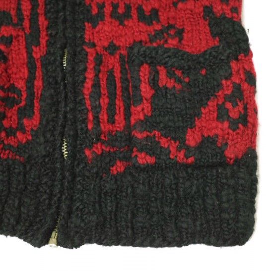 RRL ダブルアールエル HAND KNIT NATIVE SHAWL COLLAR CARDIGAN ハンドニット ネイティブショールカラーカーディガン 782567487001 XS RED/BLACK Double RL ジップアップ カウチン トップス【中古】【RRL】 RRL ダブルアールエル HAND KNIT NATIVE SHAWL COLLAR CARDIGAN ハンド
