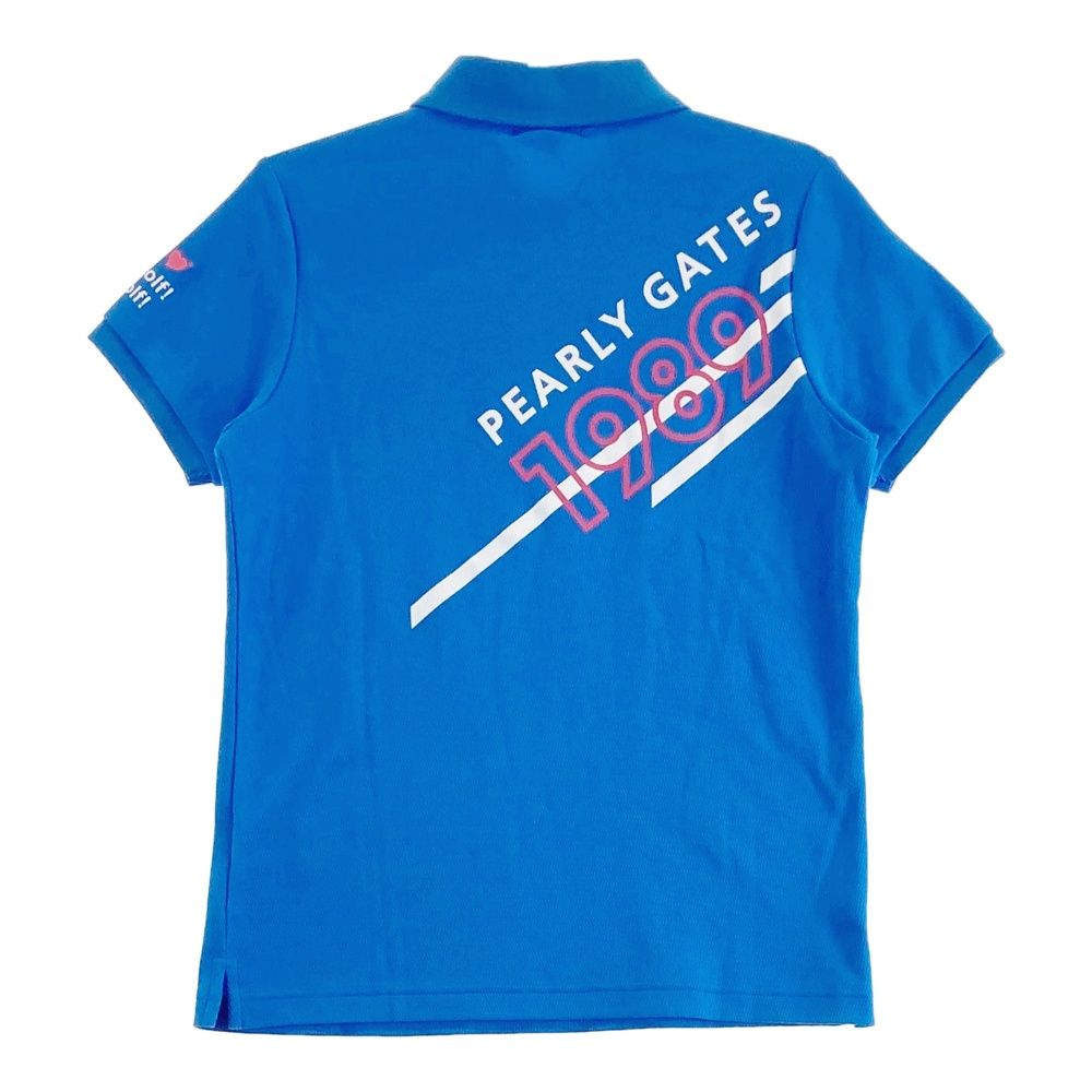 サイズ 1 PEARLY GATES パーリーゲイツ 055-2160402 半袖ポロシャツ バックプリント ブルー系 240101475381 ゴルフウェア レディース ストスト