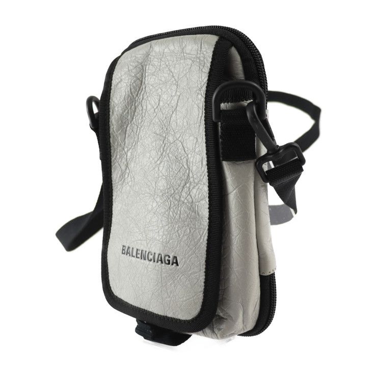 BALENCIAGA バレンシアガ エクスプローラ クロスボディバッグ ショルダーバッグ 593329 レザー キャンバス  ライトグレー ブラック   【本物保証】 BALENCIAGA バレンシアガ クロスボディバッグ ショルダーバッグ 593329