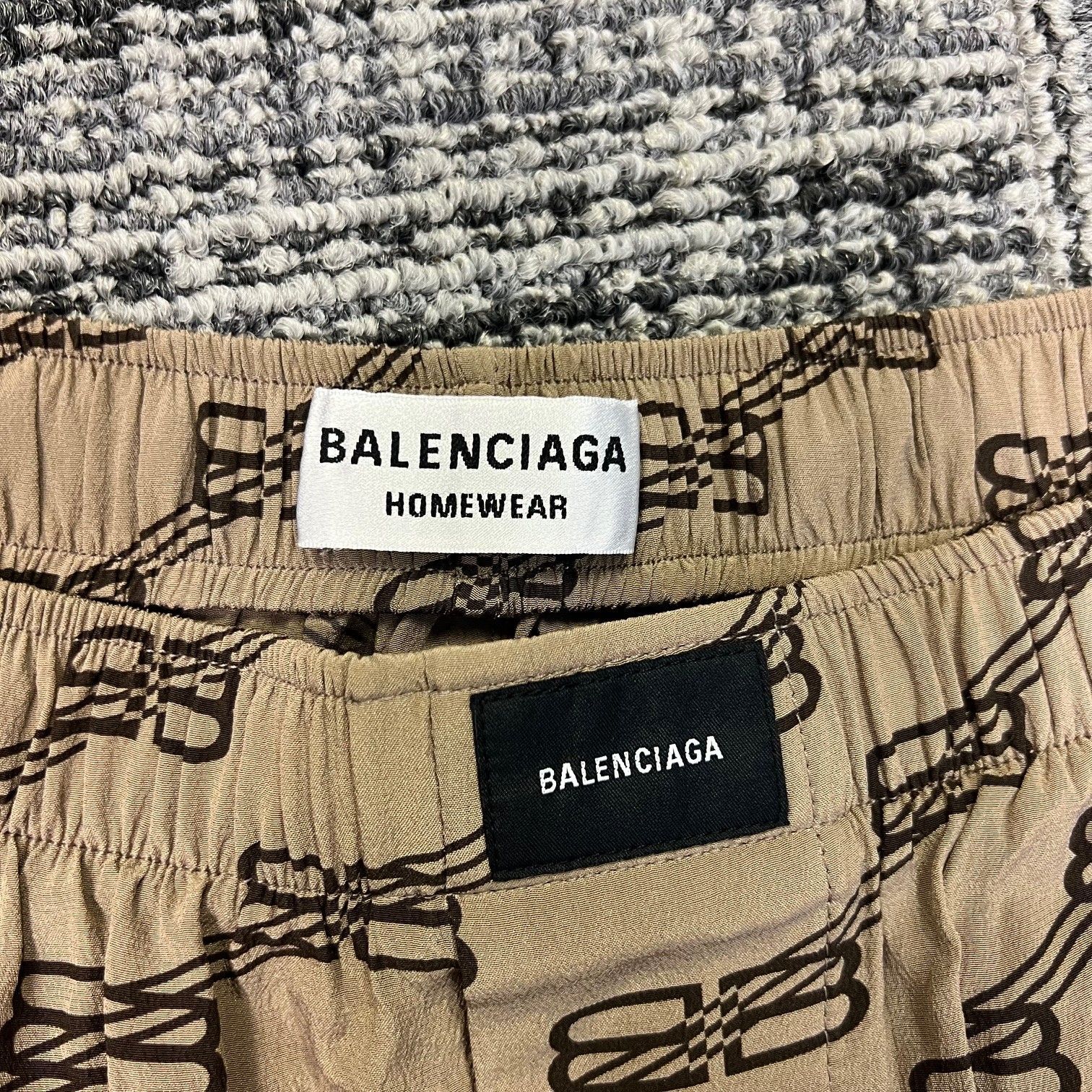 国内正規 BALENCIAGA 22SS Monogram Logo Printed Pajama Pants