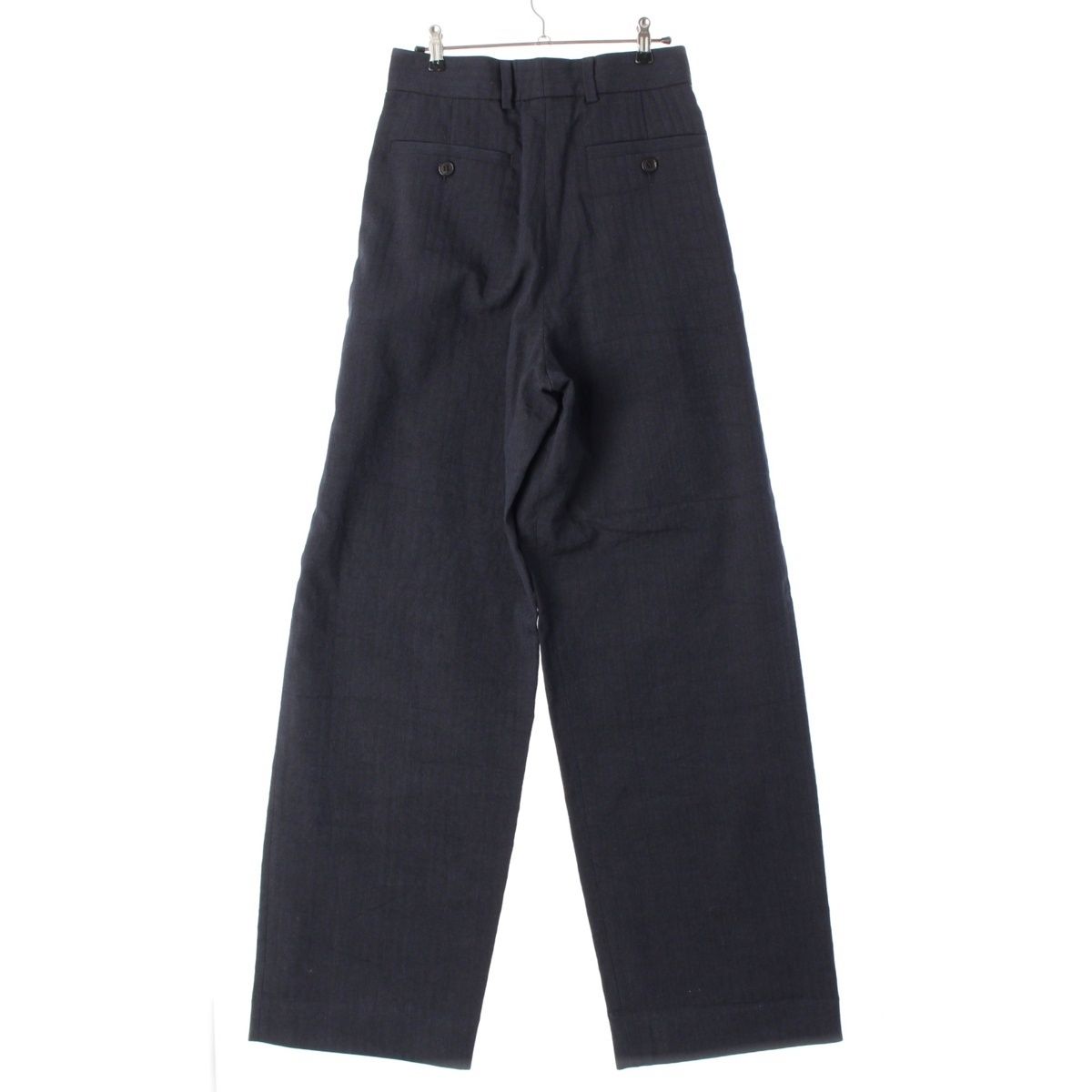 ドリスヴァンノッテン リネン コットン ストライプ パンツ ボトムス ワイド ネイビー ブラウン