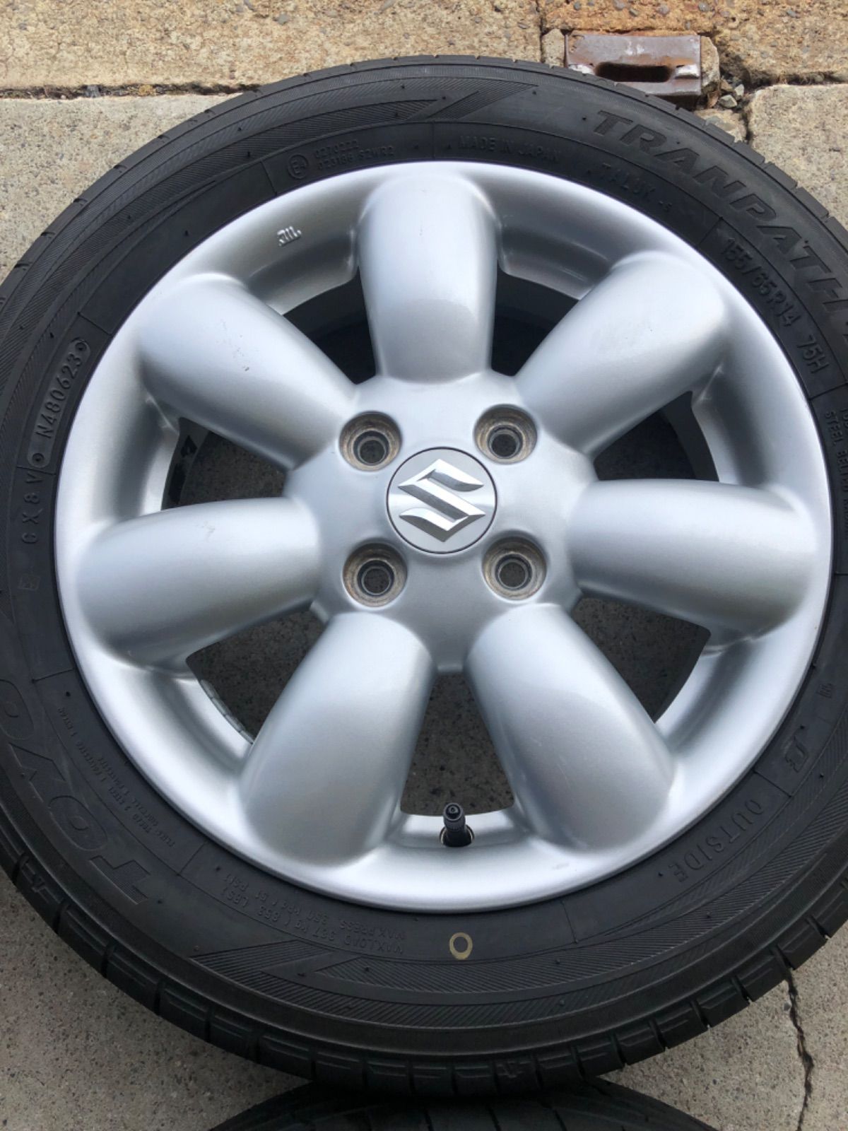 バリ山。ラパンホイールとヨコハマタイヤ155/65R14 ヨコハマタイヤ 中古タイヤホイールセット 155/65R14 75S 14