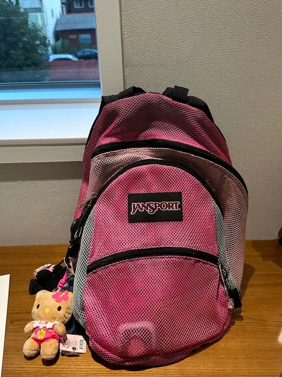 JANSPORT ピンク メッシュ バックパック