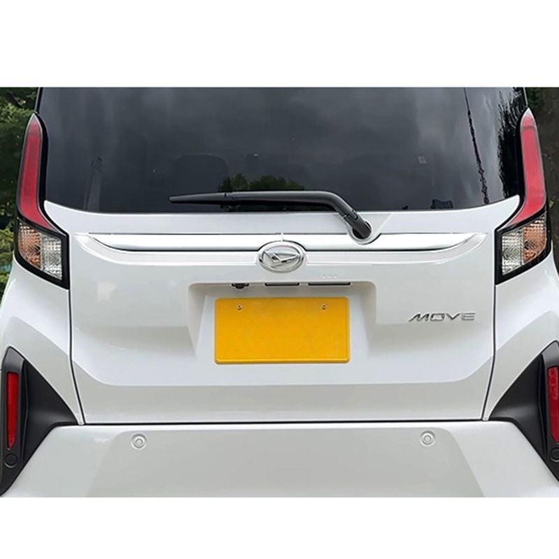 ダイハツ MOVE 25年式対応 リアゲート装飾バー ピアノブラック＆メッキ 後部ドレスアップ 外装パーツ 感アップ 車用