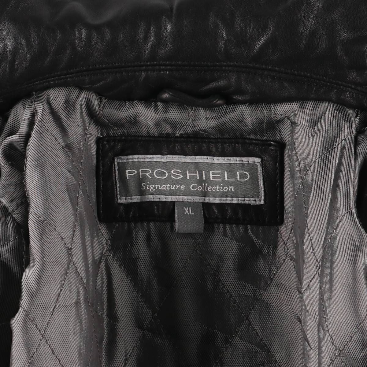 古着 PROSHIELD スイングトップタイプ レザーブルゾン メンズXL相当  