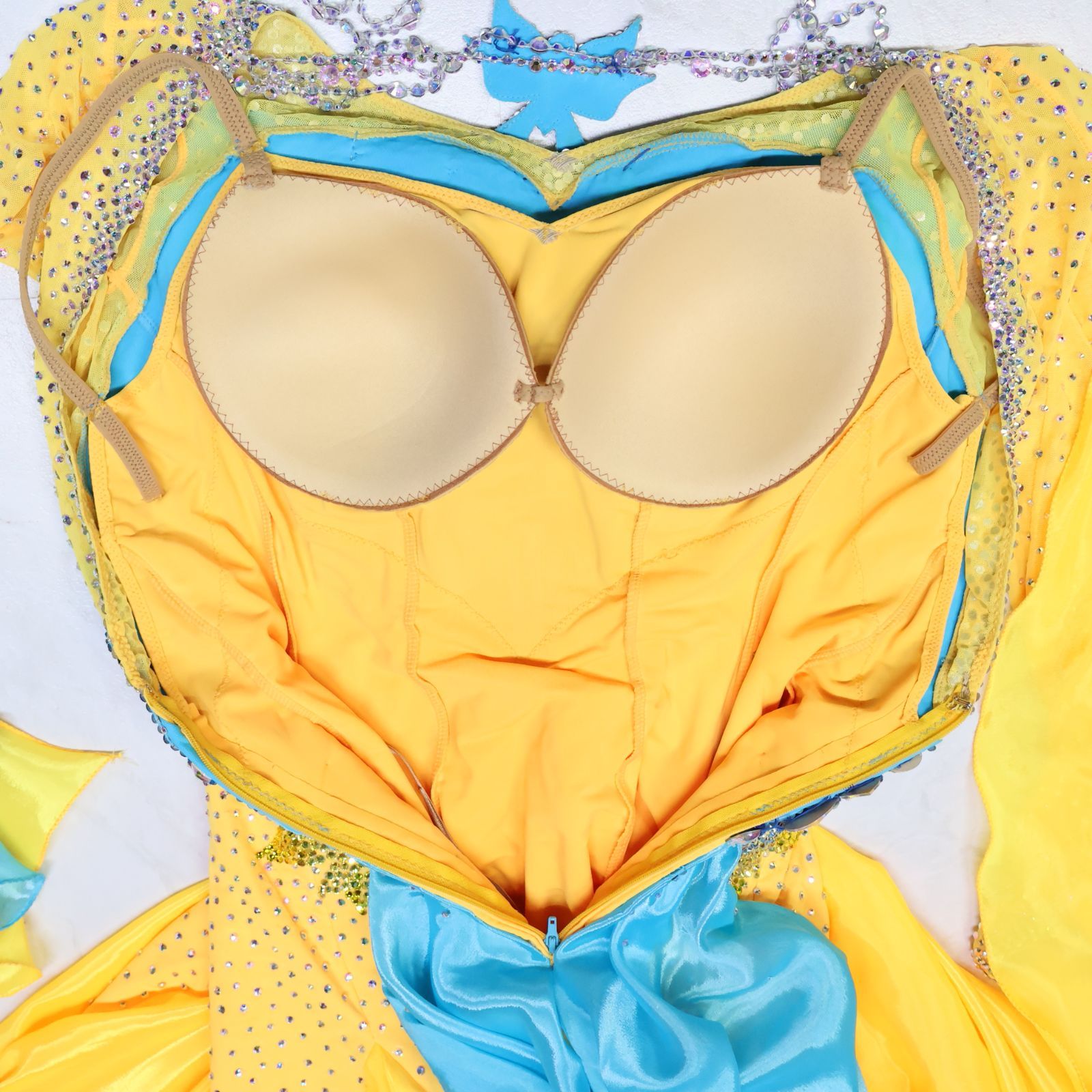 美品 社交ダンス衣装】イエロー TAKADANCE タカダンス ワンピース