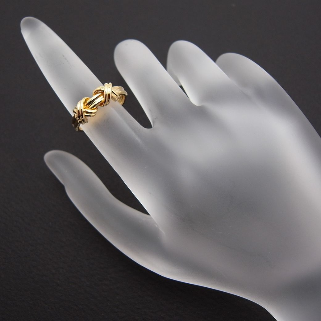 Tiffany ティファニー ダブルリング 指輪 750 YG 18K 7.5号 売上値引高 