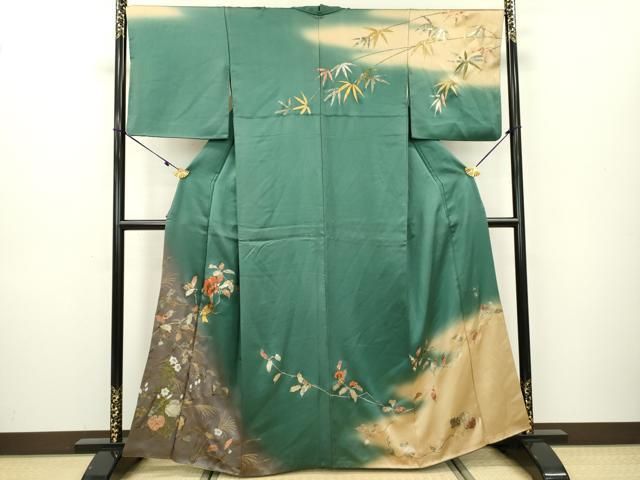 madokajianye50様 5点まとめ正絹 暈しに上品な染め G-379 着物屋こころ□上質な小紋 単衣 草花文 暈し染め 正絹 逸品