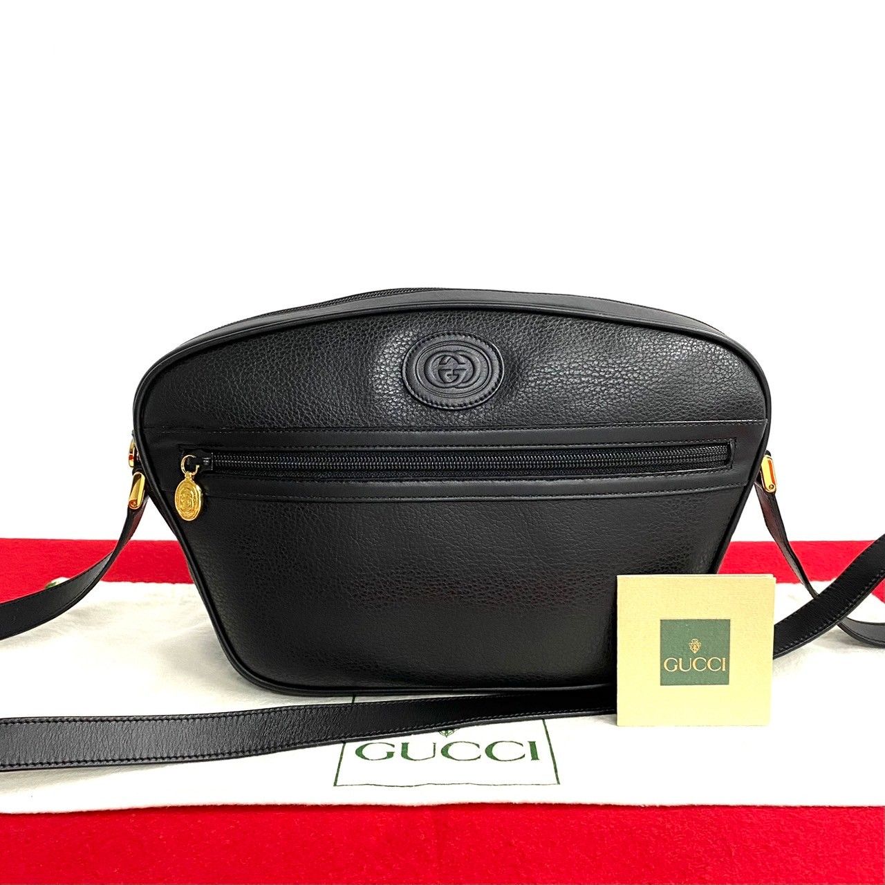 【美品】 GUCCI ショルダーバッグ gg柄 レザー 黒 ポシェット 大人気 グッチ GUCCI ホースビット ショルダー 764339 ブラック レザー