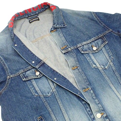 BALENCIAGA(バレンシアガ) ネックロゴ デニムジャケット アウター 