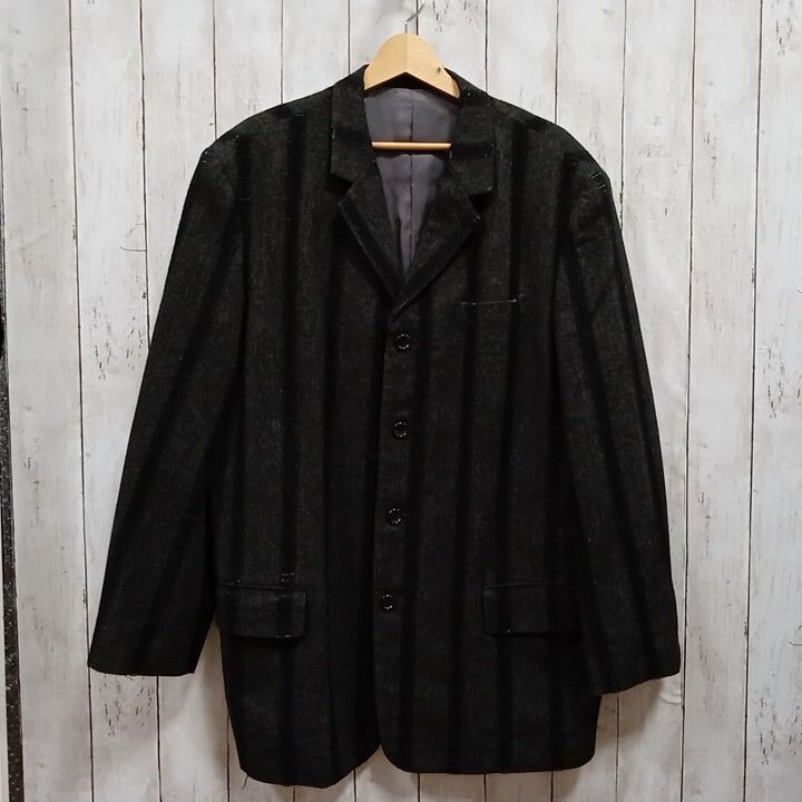 Y's for men ワイズフォーメン／90s 92AW／テーラードジャケット／ダメージストライプデザイン／ウールギャバ／MS-J05-116／サイズL