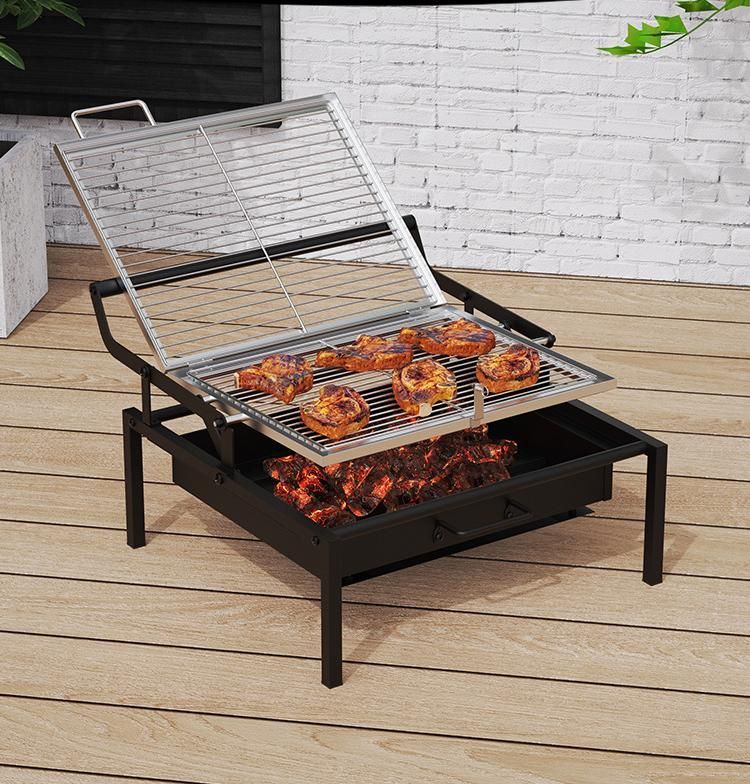 小型 ひっくり返し式 ステンレス製 バーベキューグリル 折りたたみ式 ポータブル炭焼き肉器 防錆 BBQグリル ZZ520 OLIVEOS_COM_TR