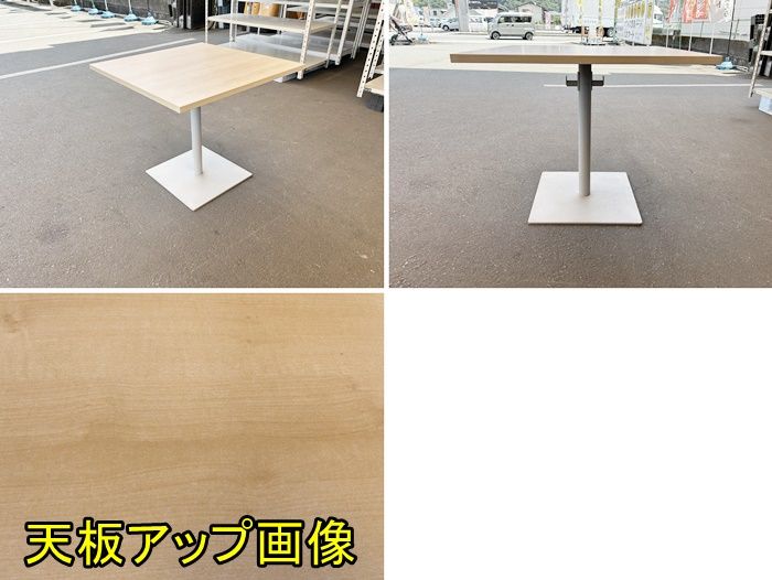 一部地域送料無料 スクエアテーブル 正方形テーブル 天板ナチュラル 脚シルバー F-FA-792-0805A