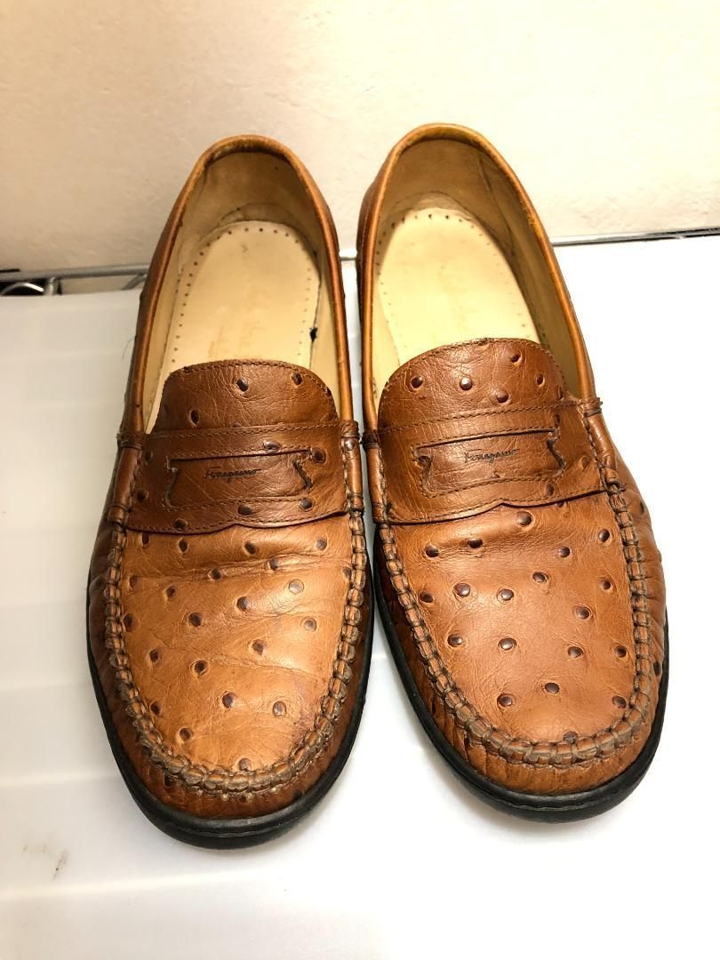 靴/シューズ 024031 Salvatore Ferragamo オーストリッチ レザー